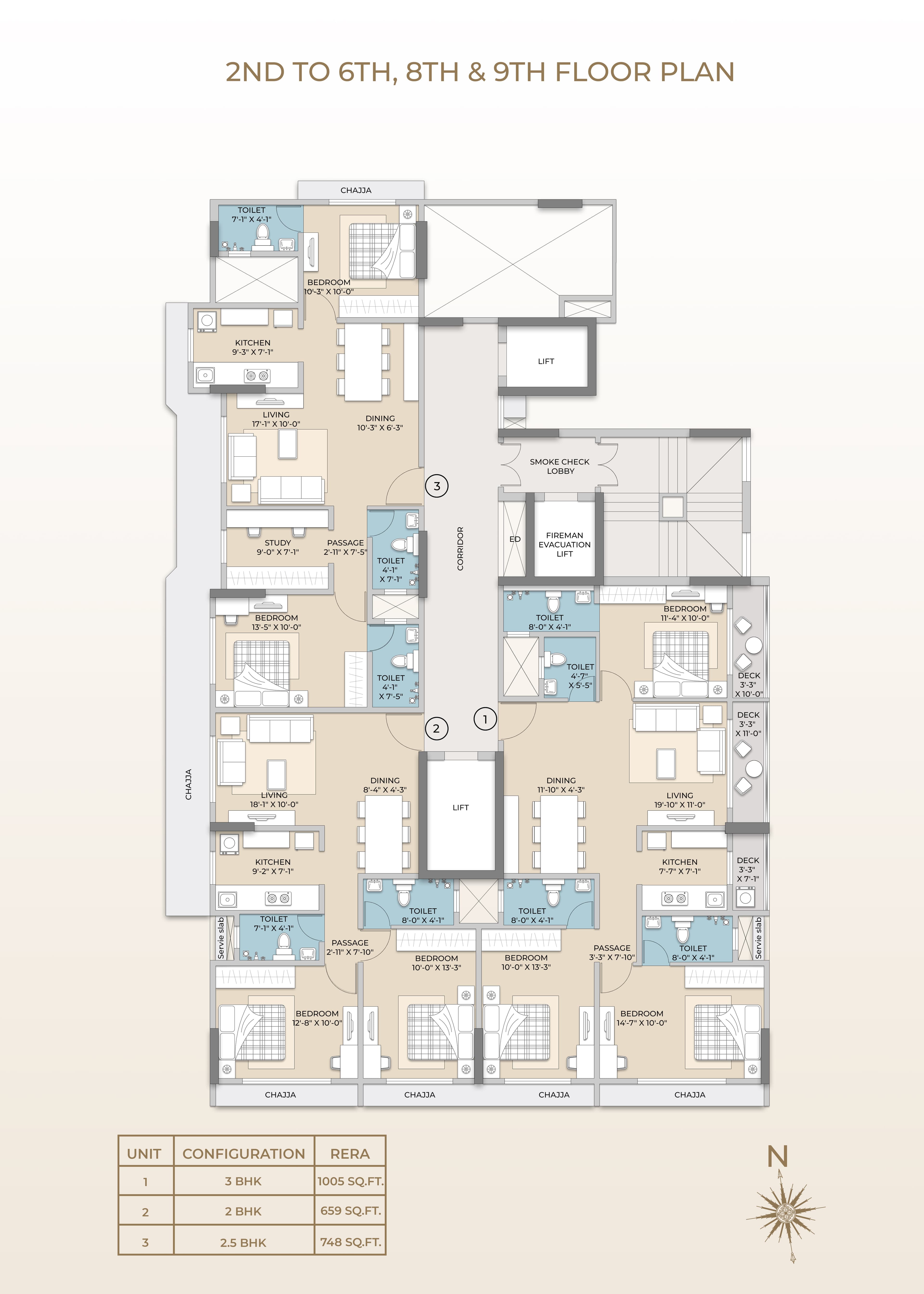 2nd to 9th floor plan